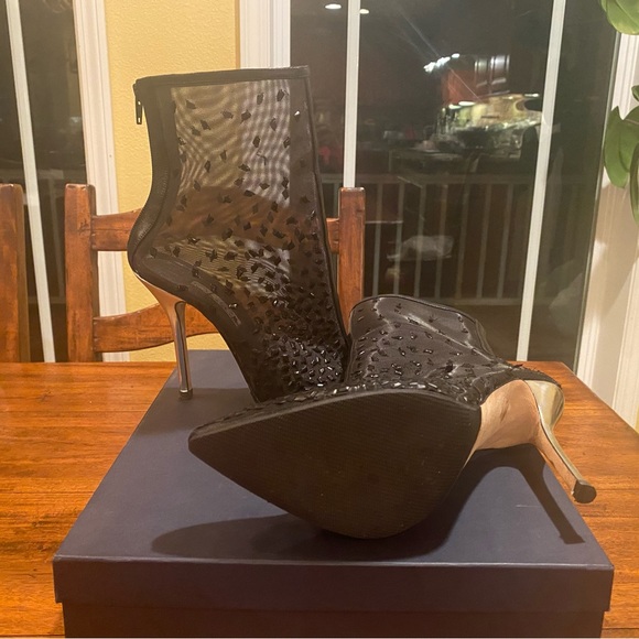 Oscar De La Renta black mesh beaded bootie size 40 - Picture 4 of 6